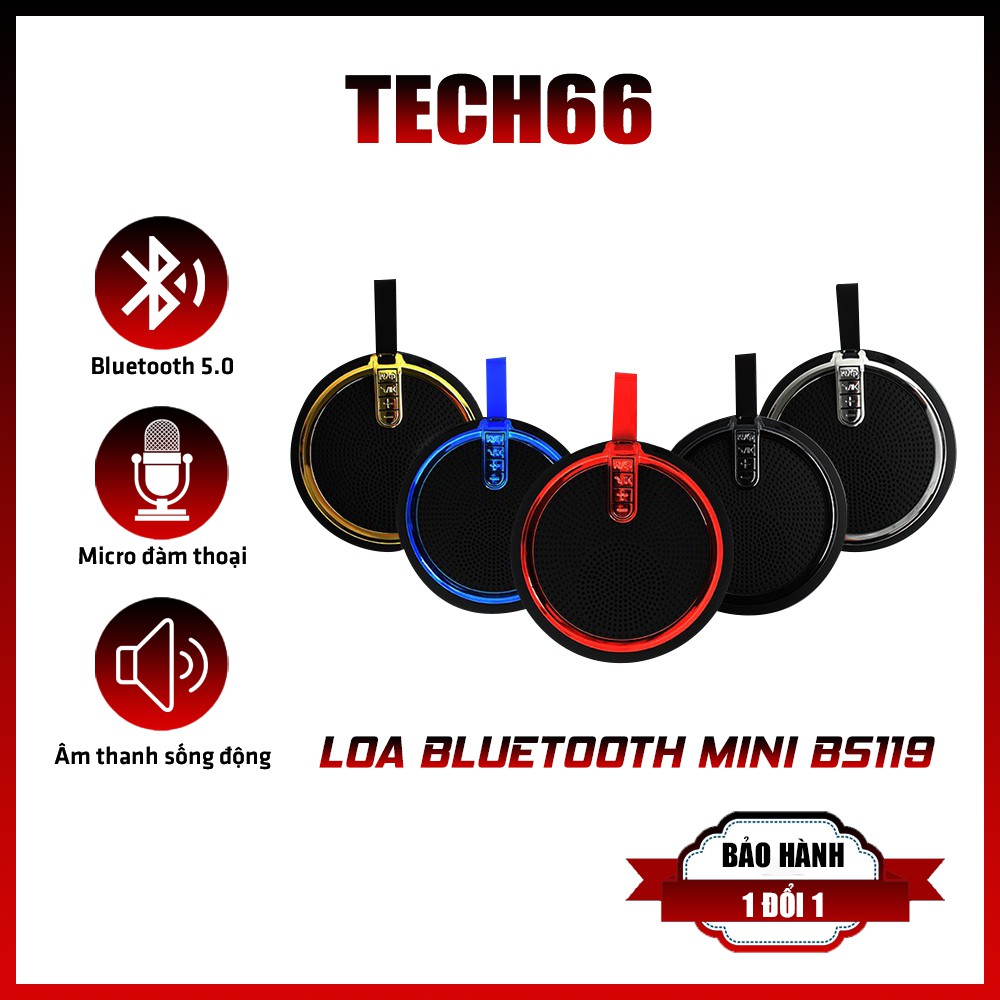 
                        Loa bluetooth mini nghe nhạc BS119 cầm tay nhỏ gọn hỗ trợ thẻ nhớ và cổng 3.5
                    
