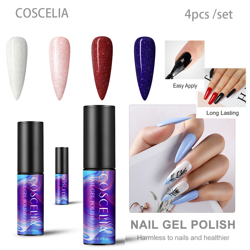 [Hàng mới về] Gel Sơn Móng Tay 5ml Lâu Trôi 4 Màu Sắc Tùy Chọn Cao Cấp