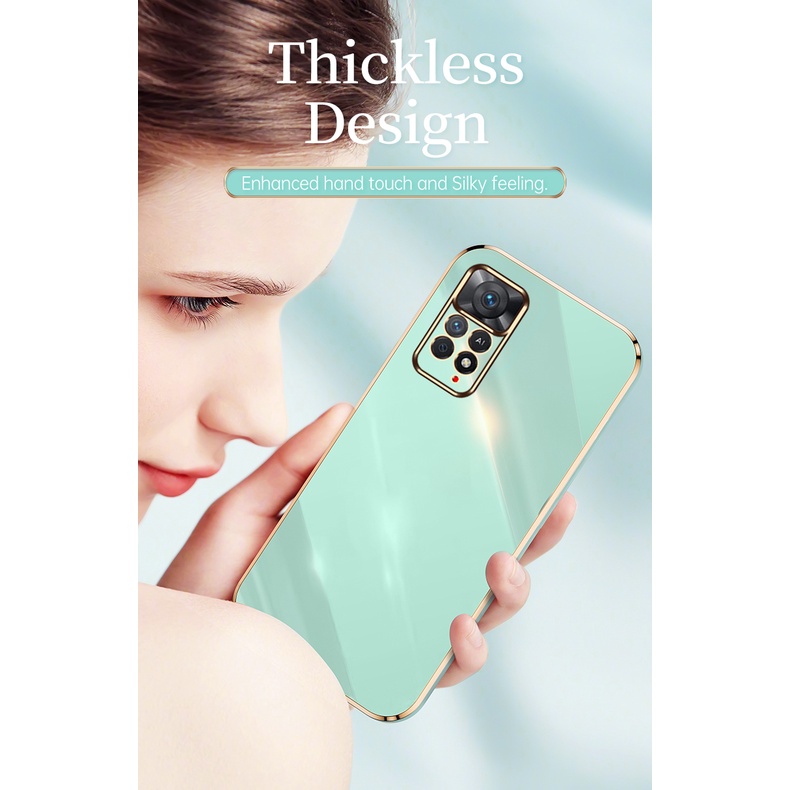For Xiaomi Redmi Note 11 Pro Case Straight Plating Frame Silicone Cover Redme Note11 4G 11S 5G 11Pro Plus Camera Protect Fundas