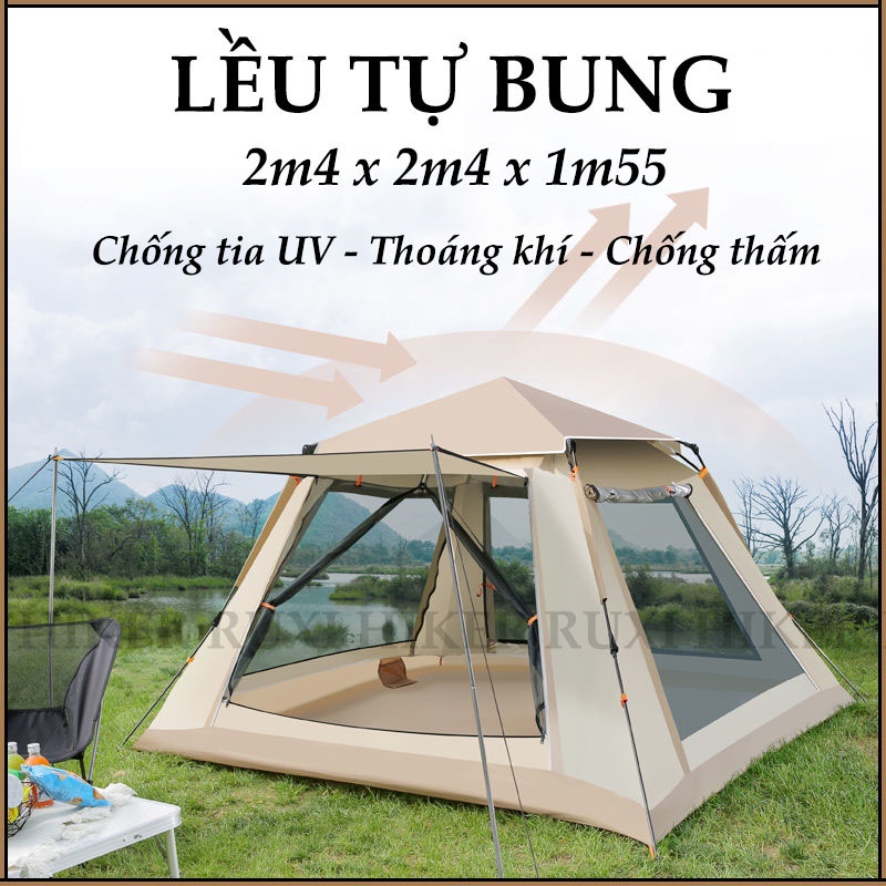 Lều dã ngoại tự bung lều cắm trại tự động cho 5-7 người chống nước chống tia tử ngoại tia UV