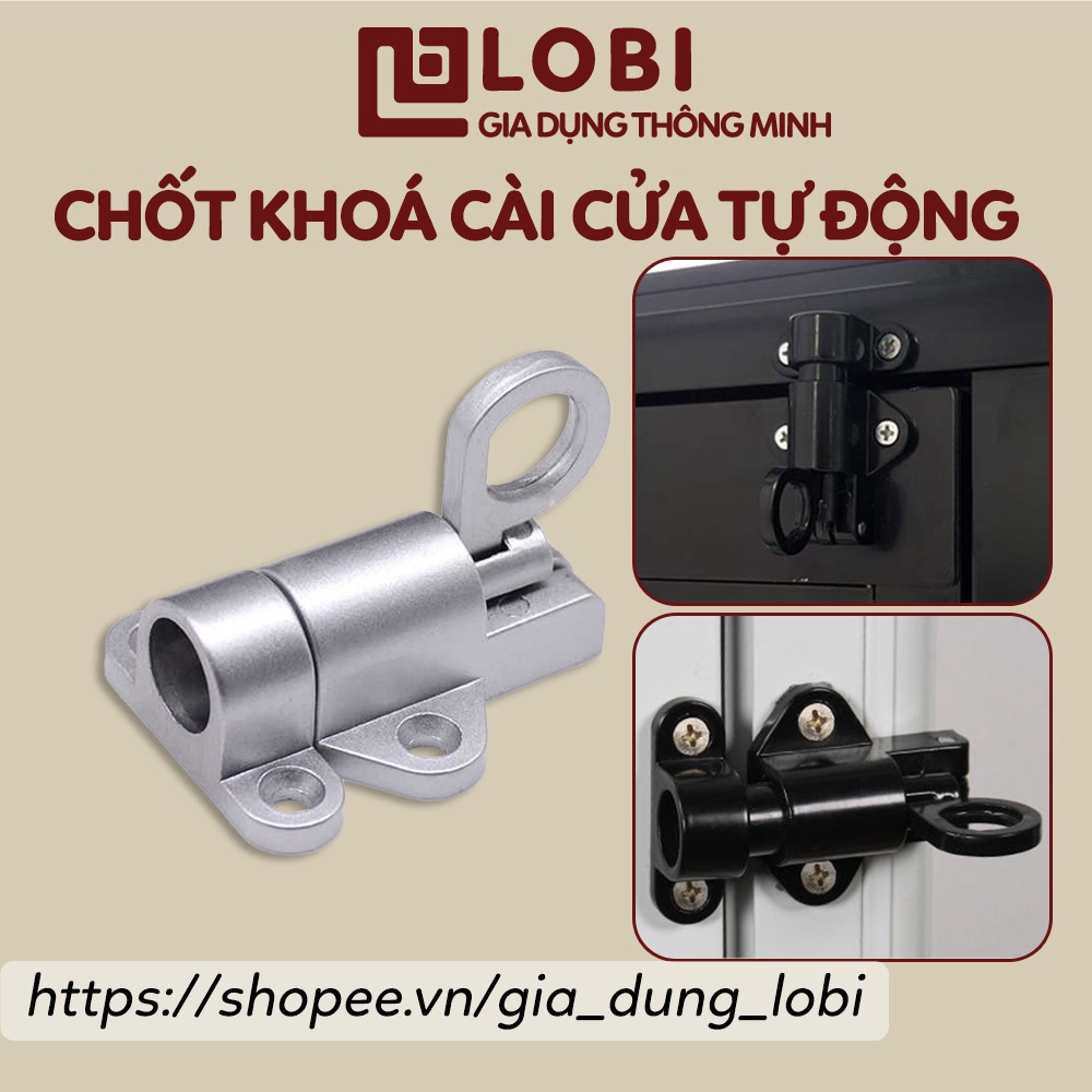 Chốt khóa cài cửa tự động cửa sổ cửa ra vào an toàn tự động bằng hợp kim nhôm (kèm ốc vít)