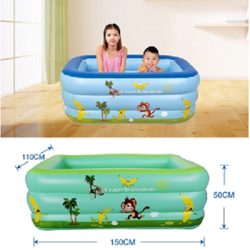 Hồ bơi phao chữ nhật 3 tầng 1m5 tặng kèm keo vá chuyên dụng