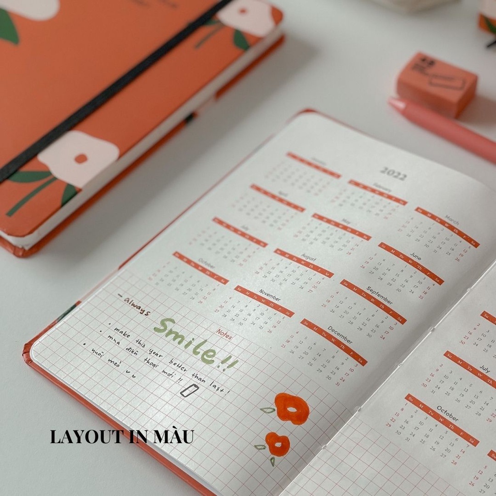 Sổ lịch Crabit Planner 2022 Special Edition - Hoa đỏ
