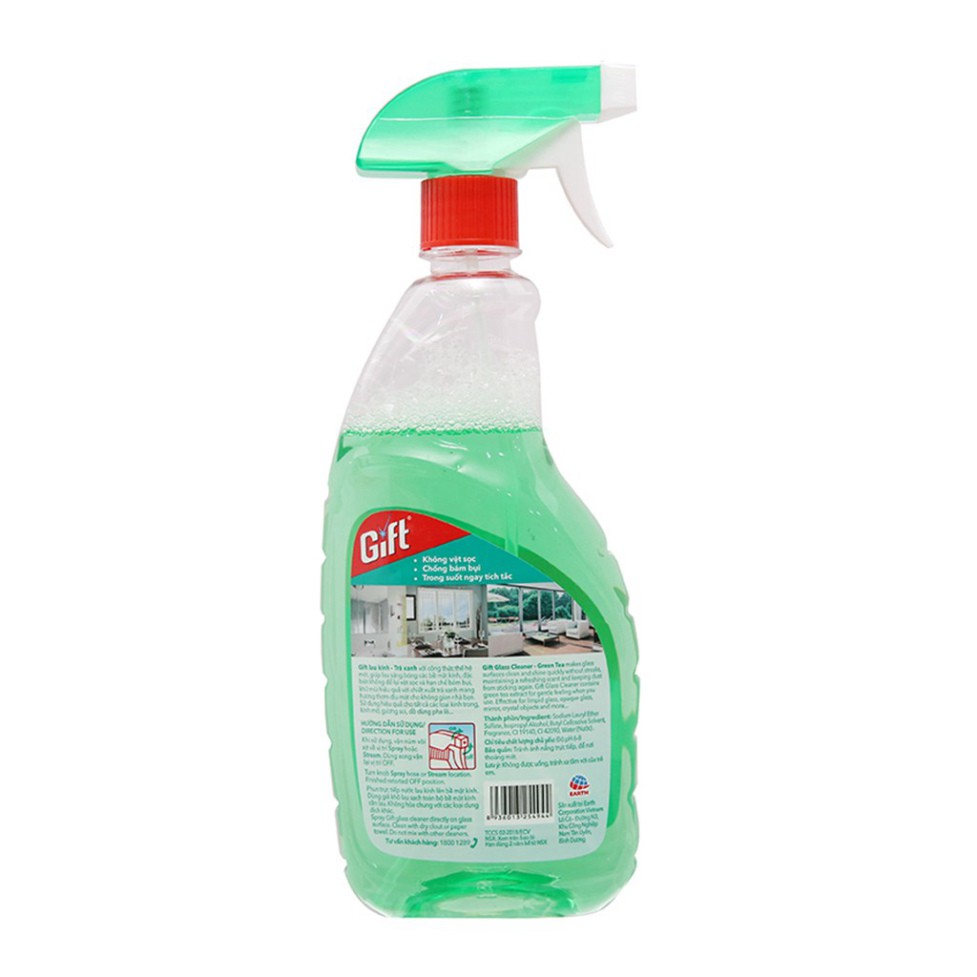 Nước Lau Kính Gift Sắc Biển và Trà Xanh Chai 580ml Giá Rẻ