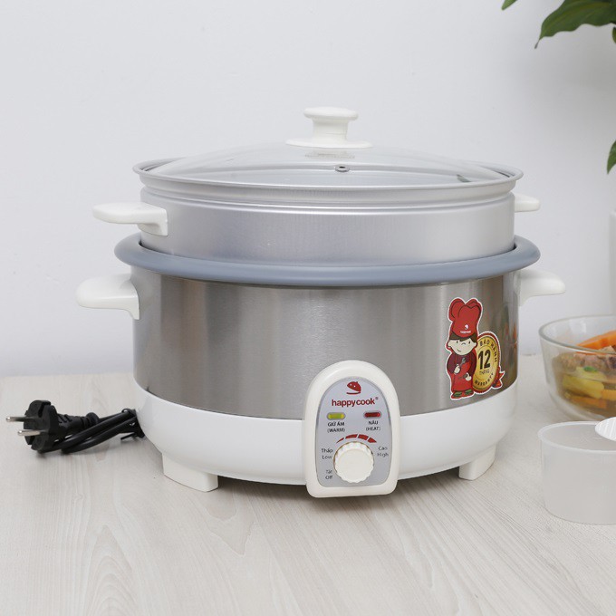 Nồi lẩu điện có xửng hấp HappyCook HCHP-350ST 1300W 3.5 lít