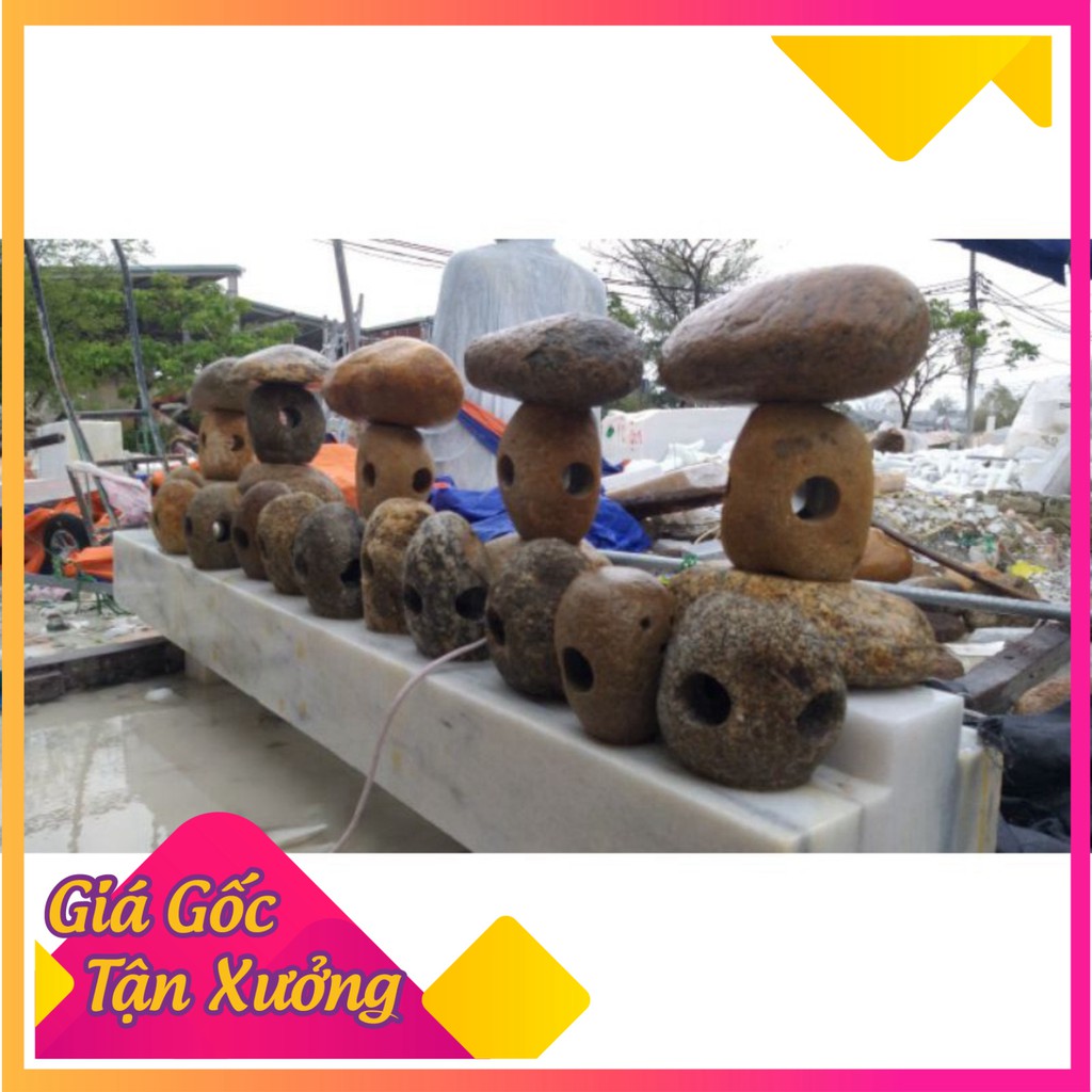 Đèn đá cuội trang trí sân vườn cao 40 - 45cm Siêu Thị Phong Thủy 9999