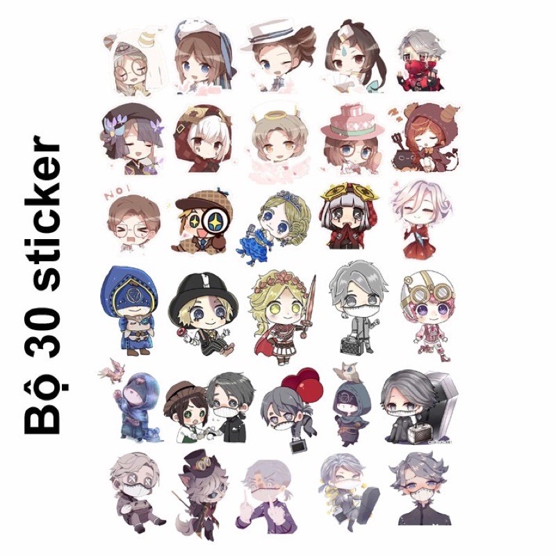 Combo 30-60 hình dán ldentity v /Sticker anime identivy V