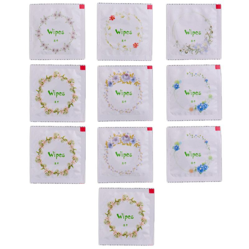 (Hàng Mới Về) Set 10 Khăn Giấy Ướt In Họa Tiết Hoa Hoạt Hình | BigBuy360 - bigbuy360.vn
