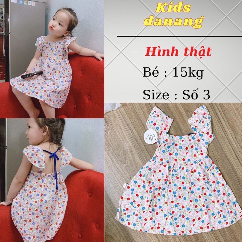 [ĐỒ BÉ GÁI] Quần Áo Trẻ Em Váy Hoa Chấm Bi Cho Bé Gái Từ 8-21 Kg