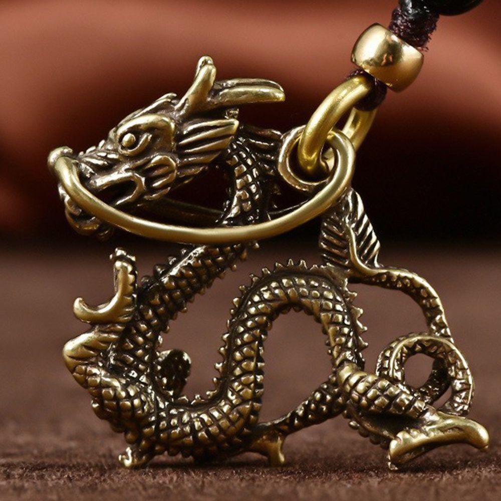 Móc Khóa Hình Rồng 12 Cung Hoàng Đạo Bằng Đồng Thau May Mắn