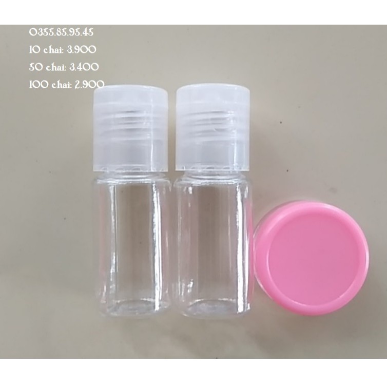 50 Chai nhựa nắp bật 10ml - Chai lọ chiết mỹ phẩm