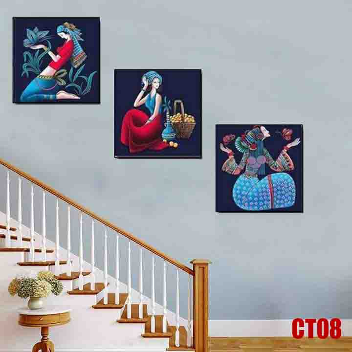 Tranh treo cầu thang, tranh tráng gương treo tường cầu thang mẫu mã hiện đại