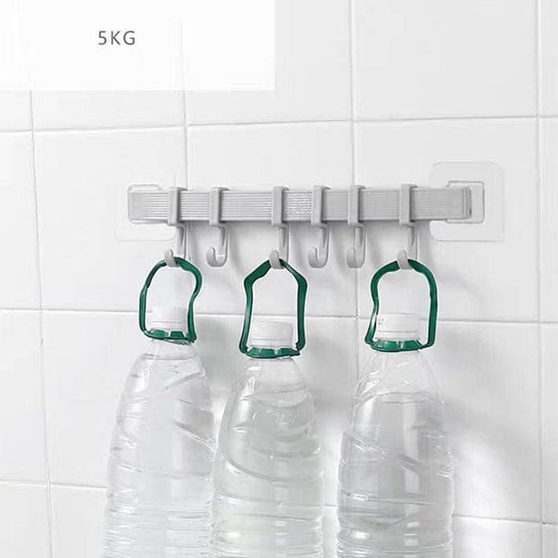 Giá Treo Đồ 6 Móc Gắn Tường Đa Năng Tiện Dụng Cho Nhà Bếp / Phòng Tắm