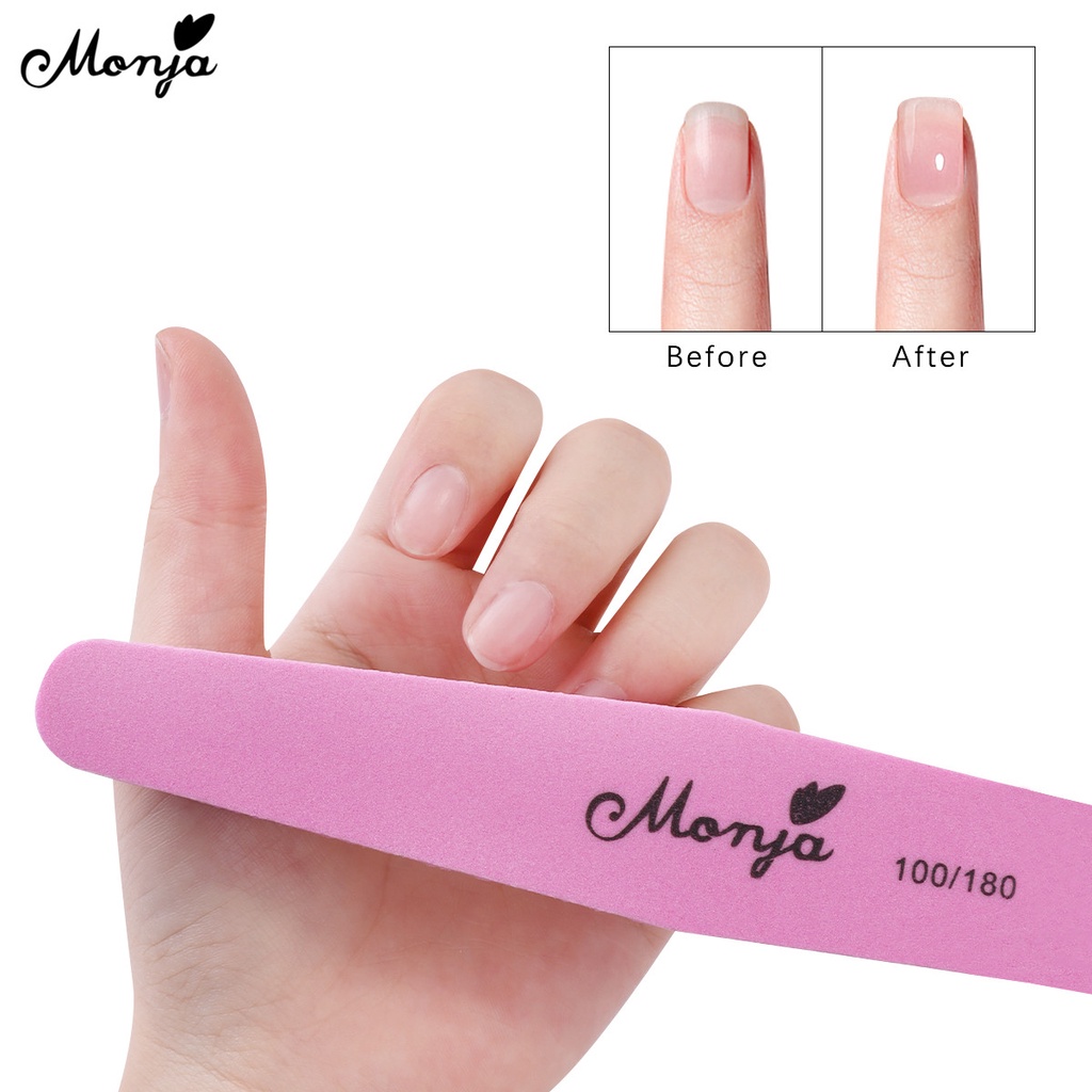 Bộ 5 / 10 / 100 / 180 miếng xốp nhám Monja dùng đánh bóng móng tay tiện lợi