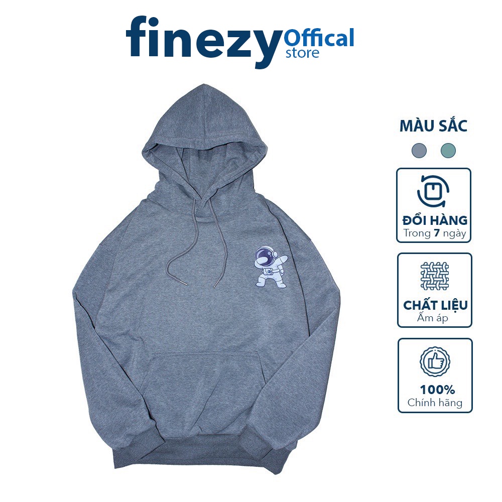 Áo Hoodie Phi Hành Gia nam nữ Finezy Unisex form rộng, vải nỉ dày