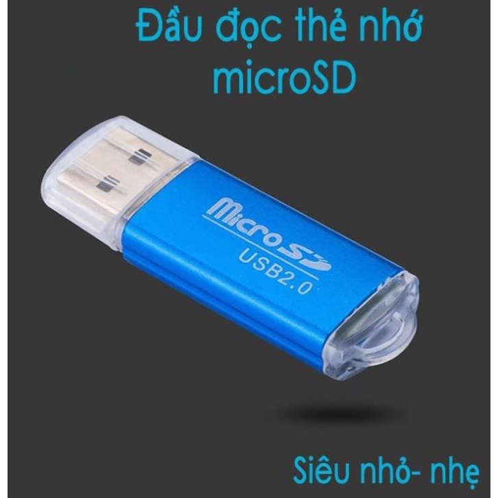 Đầu đọc thẻ nhớ micro SD tốc độ cao, vỏ nhôm siêu nhẹ chuẩn USB 2.0