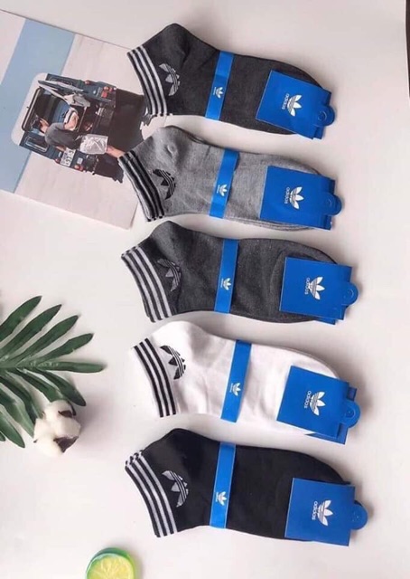 Sỉ lố 10 đôi tất nam thêu adidas cổ ngắn