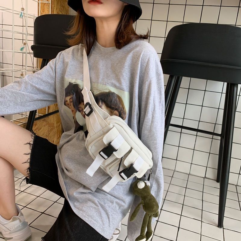 TÚI BAO TỬ CANVAS ĐEO CHÉO CHO NAM VÀ NỮ TA028 ĐEN & TRẮNG