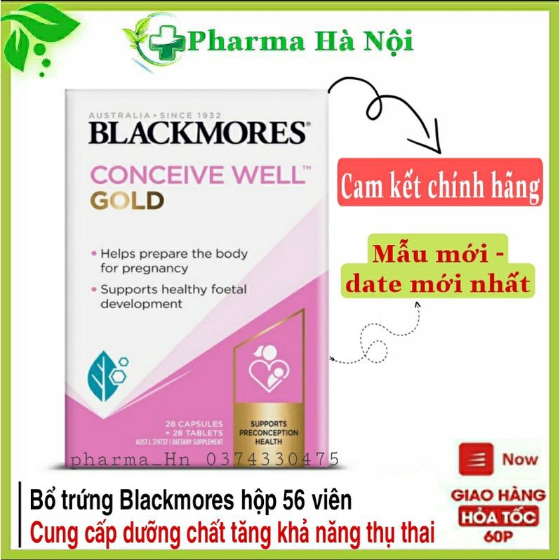 Viên uống tăng khả năng thụ thai Blackmores Conceive Well Gold Cam kết chính hãng