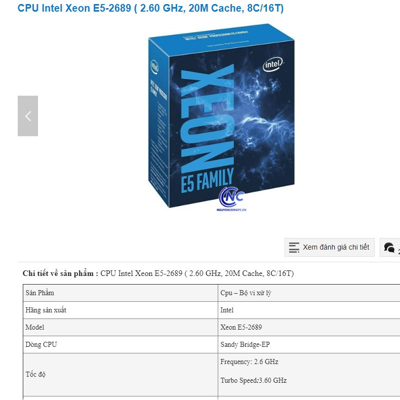 Cpu intel Xeon E5 2690, E5 2689 , E5 2650v2  2670v2 2696v2  - 8 nhân 16 luồng siêu mạnh ~ i5 8500
