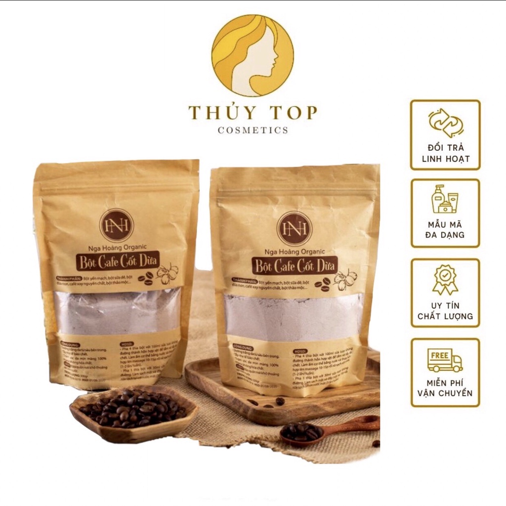 Bột Ủ Trắng , Bột Đắp Mặt Cafe Cốt Dừa Nga Hoàng