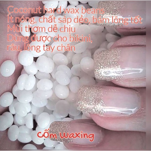 Sáp Wax Lông Hard Wax Beans COCONUT - 1KG Sáp - Dòng ít nóng - Siêu Bám Lông cho da nhạy cảm và da thường