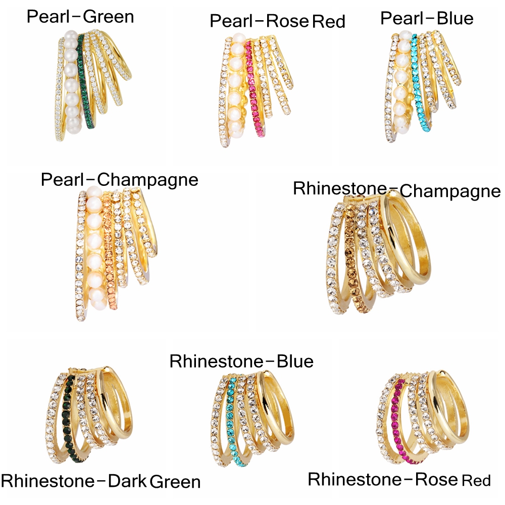 1 Khuyên Vành Tai Hình Chữ C Đính Đá Thời Trang Cho Nữ