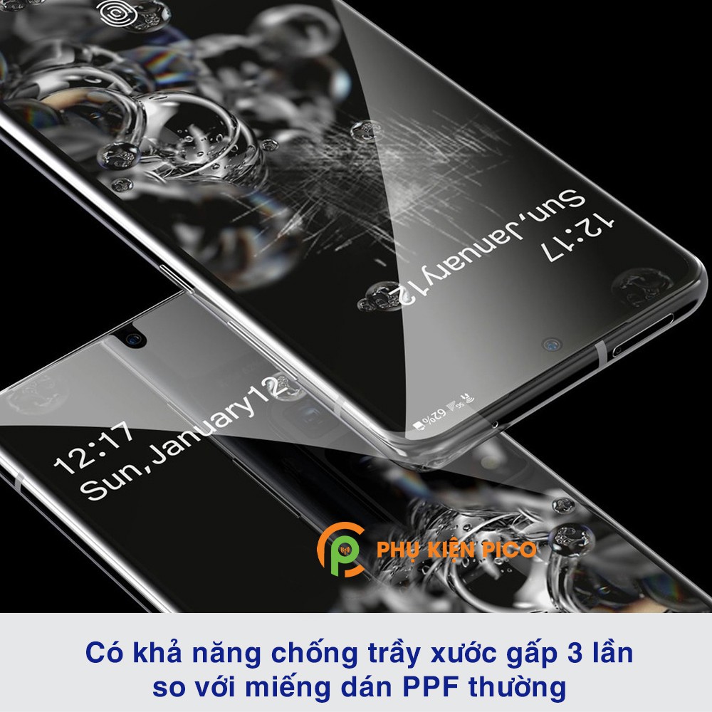 Dán màn hình Samsung Galaxy S20 Ultra full màn nhận vân tay PPF dẻo trong suốt tự phục hồi vết xước chính hãng Maxshield