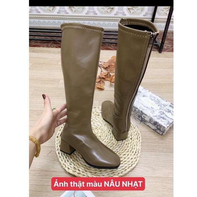 Bốt đùi nữ gót vuông 5 phân lót lông (mã 2130 - bốt đùi) | BigBuy360 - bigbuy360.vn