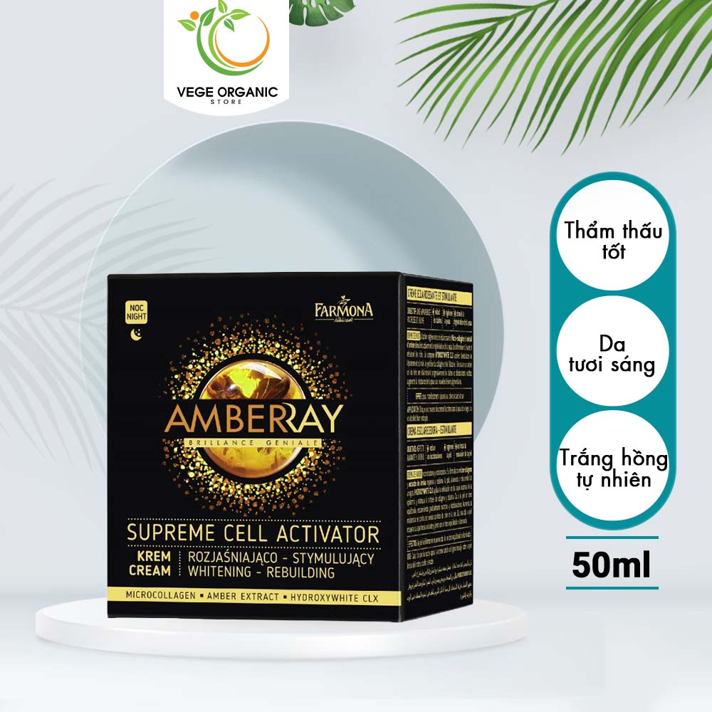 Kem dưỡng trắng Farmona Amberray da, giảm nám đêm lọ 50ml - CN070