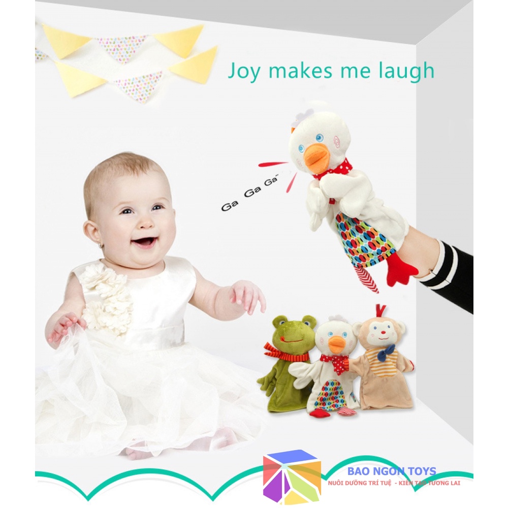 RỐI GĂNG TAY VẢI HÌNH THÚ KỂ CHUYỆN CHO BÉ, ĐỒ CHƠI TƯƠNG TÁC CHO TRẺ SƠ SINH, ĐỒ CHƠI NHẬP VAI - BAO NGON TOYS - DV11