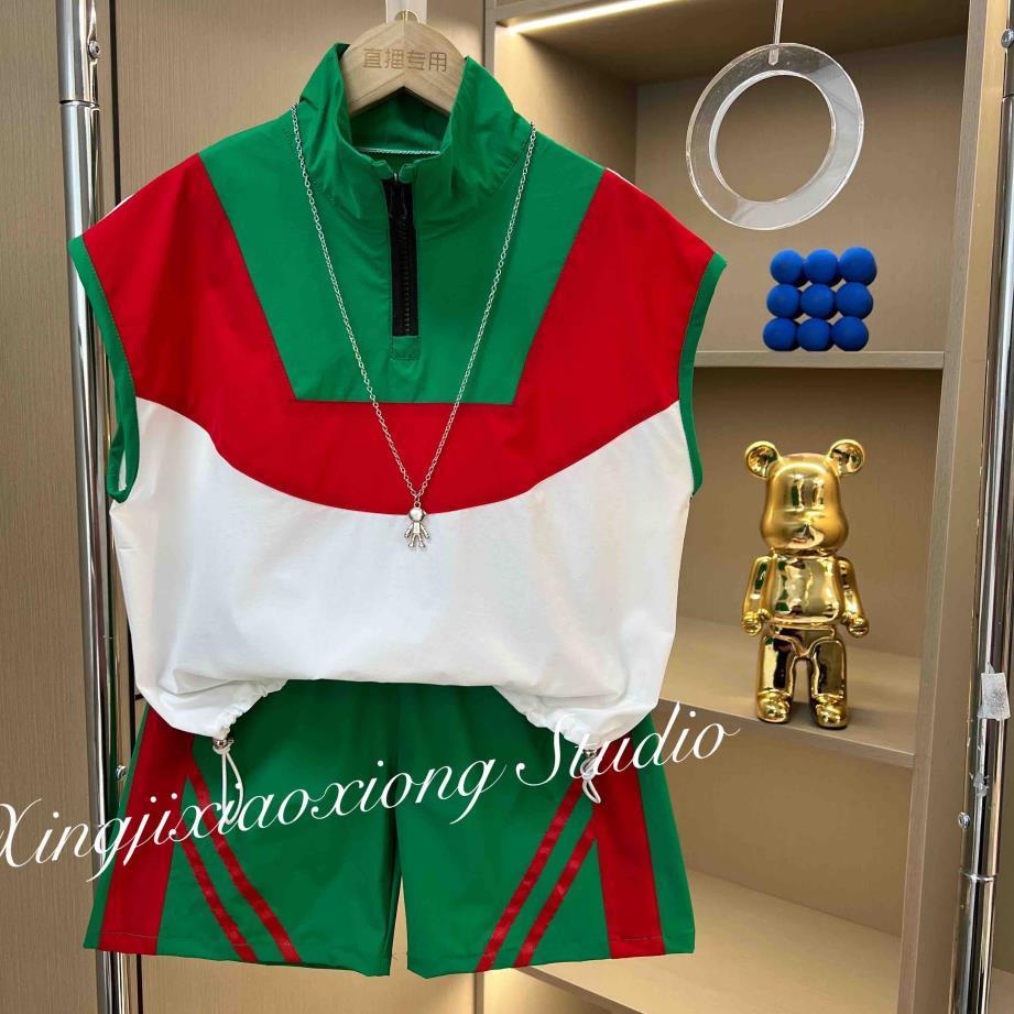 Bộ Đồ Thể Thao Hai Món Vải Mau Khô Thời Trang Hàn Quốc Mùa Hè 2022 Cho Bé Trai