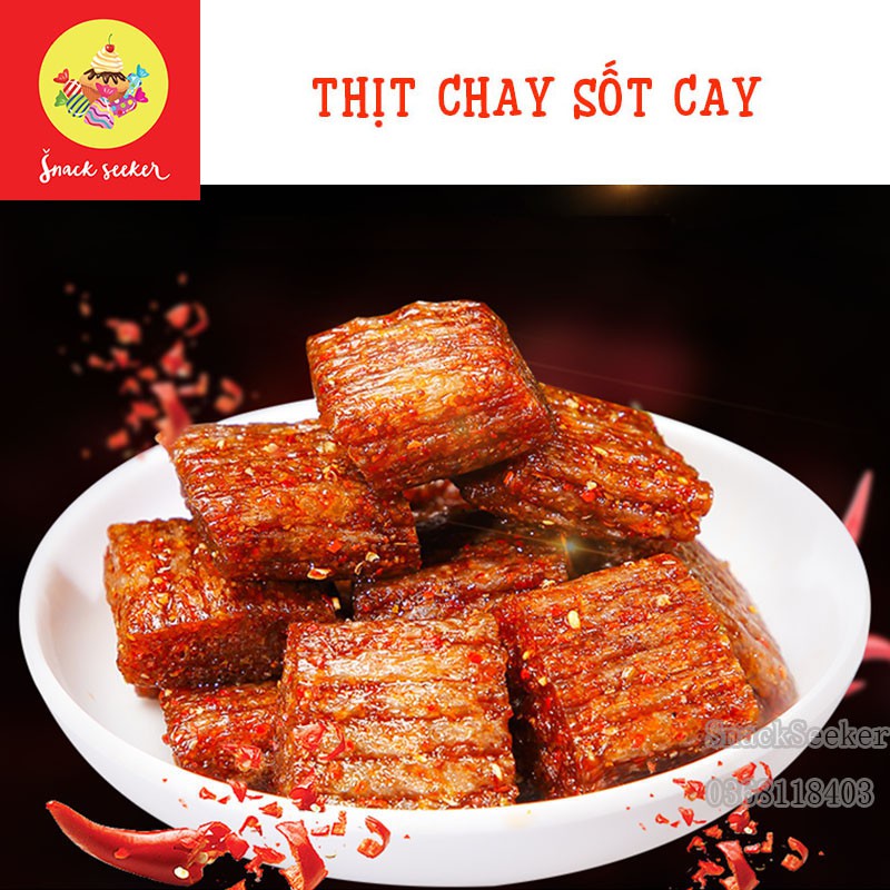 🍗🍗SET 3 gói THỊT CHAY SỐT CAY-Ăn vặt thơm ngon, ăn là mê-SNACKSEEKER🍗🍗🍗