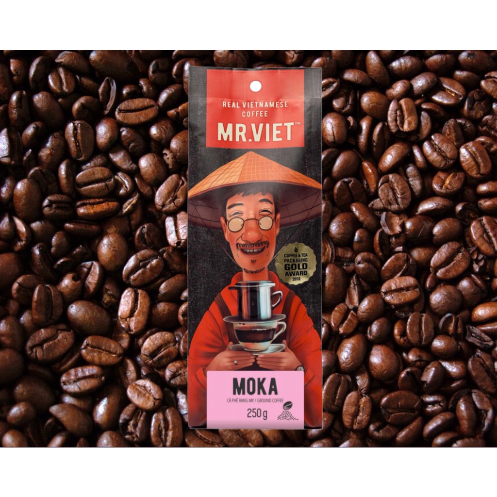 MR.VIET Moka - Cà Phê Rang Xay Túi 250g (MR.VIET Moka - Ground Coffee 250g Bag) | BigBuy360 - bigbuy360.vn