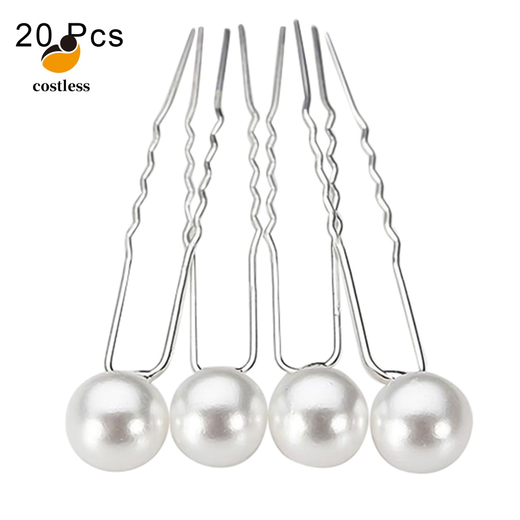 Set 20 ghim cài tóc chữ u đính hạt châu thời trang