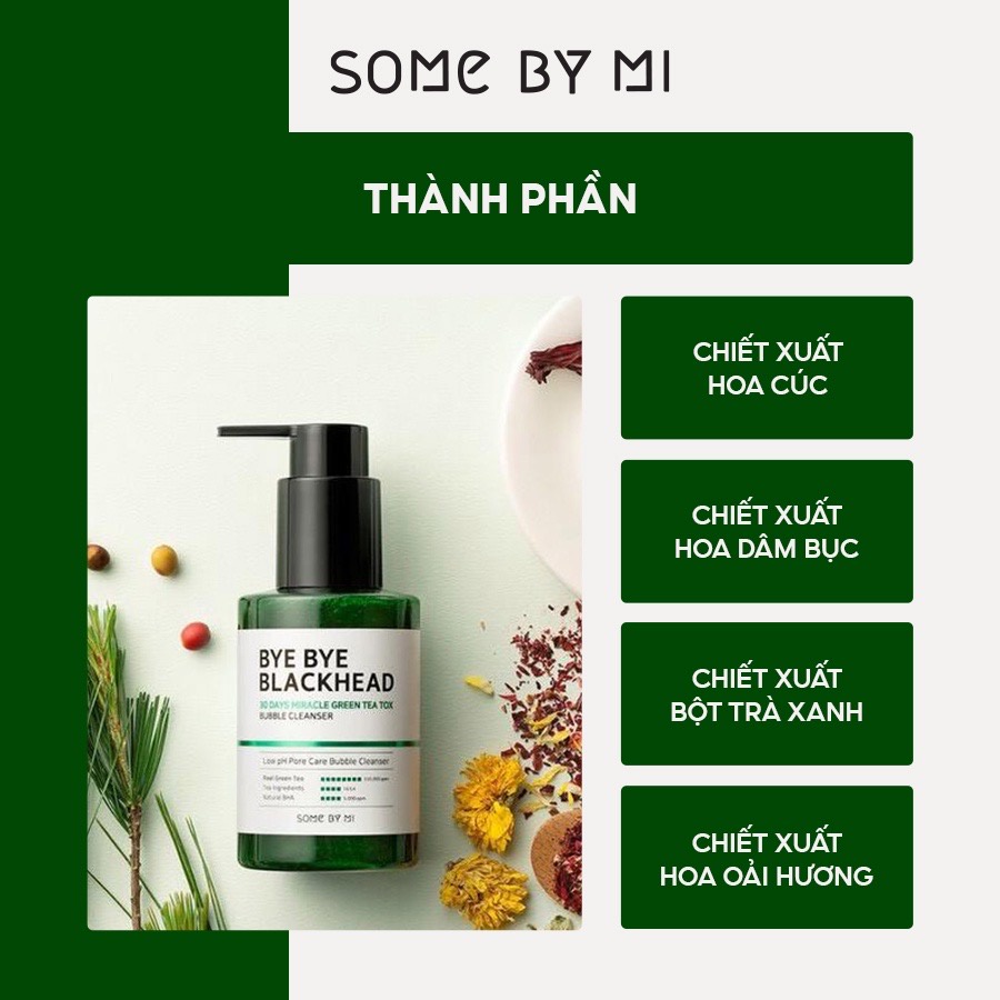 Sữa Rửa Mặt Dành Cho Da Mụn Đầu Đen Some By Mi Blackhead 30 Days Miracle Bubble Cleanser 120g