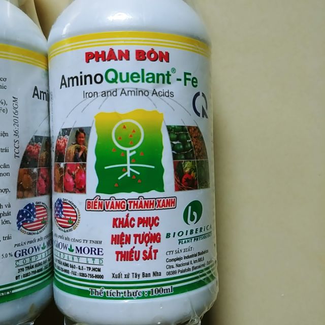 Amino Fe  làm xanh lá, đẹp hoa 100ml