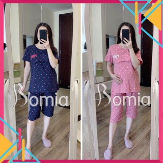 [Mã FASHIONGREEN194 giảm 10% tối đa 30K đơn 99K] Đồ Bộ Bầu Sau Sinh Lửng Pink, Dễ Dàng Cho Con Bú, Thoáng Mát Siêu Đẹp