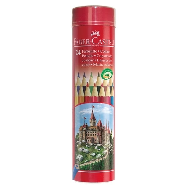 Faber-Chì màu lục giác castle-24 màu dài (hộp thiếc tròn) - 1158 - Faber-Castell