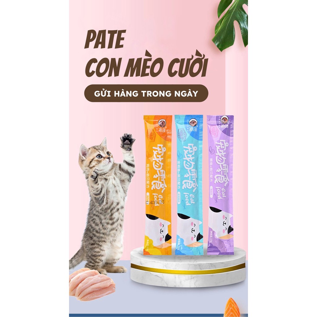 [Mã PET50K giảm Giảm 10% - Tối đa 50K đơn từ 250K] [HÀ NỘI] Pate con mèo cười 15gr - Súp thưởng cho mèo cưng Cat Food