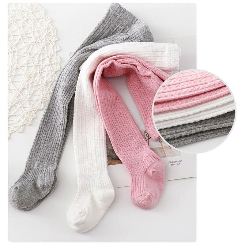 Quần Tất Cotton Mềm Mại Co Giãn Màu Trơn Phong Cách Công Chúa Cho Bé Gái