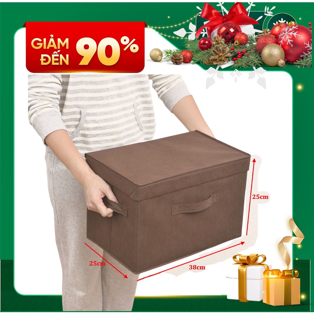 Combo 3 Hộp Vải Đựng Đồ Đa Năng TD1, TD2 Không Nắp/Có Nắp Phong Cách Thụy Điển Sang Trọng miDoctor Size 38 x 25 x 25cm