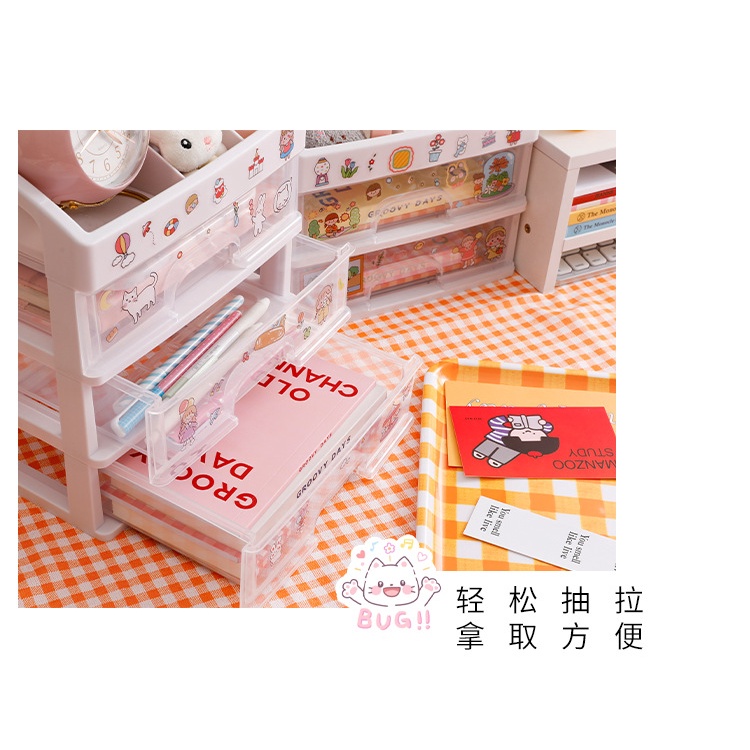 Tủ để bàn mini ngăn kéo nhựa nhiều màu, nhiều ngăn trang trí bàn học, đựng đồ trang điểm
