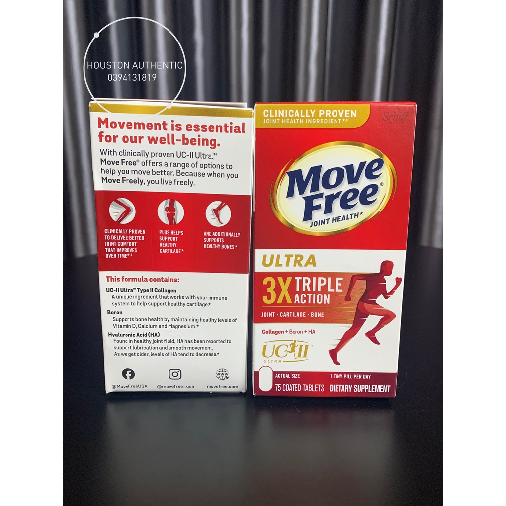 Viên uống bổ khớp Schiff Move Free Ultra Triple Action 75 viên của Mỹ _ Live mua hàng tại Mỹ