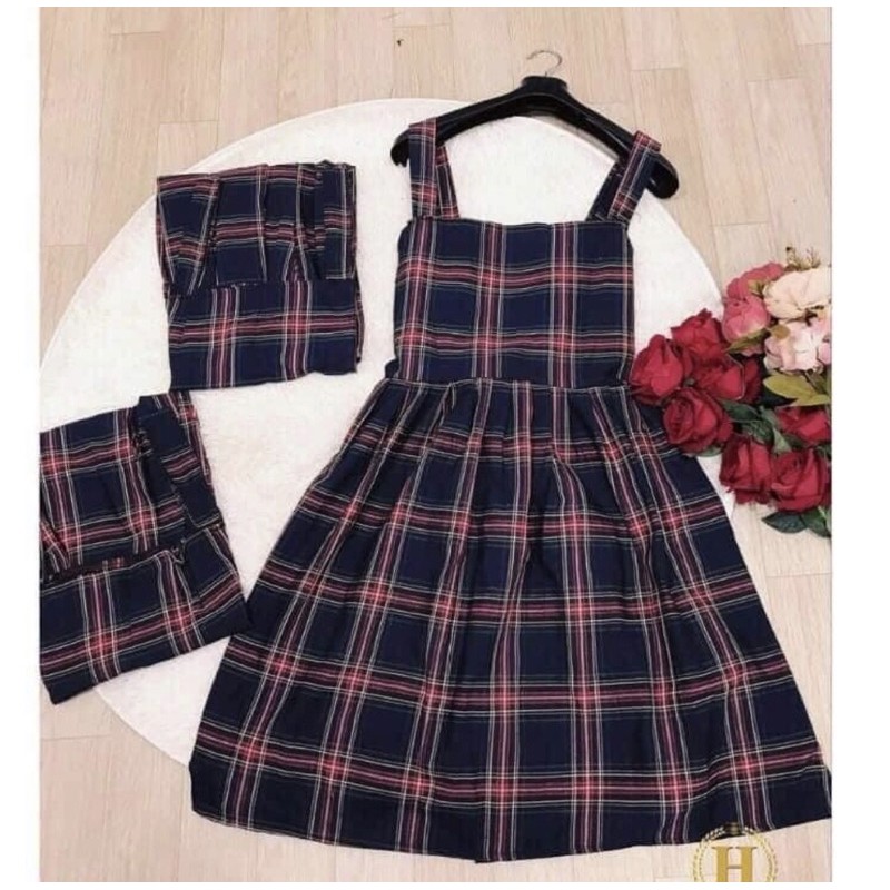 ( CÓ ẢNH THẬT ) VÁY BABYDOLL DÂY KẺ SỌC MIX ÁO THUN SIÊU XINH | BigBuy360 - bigbuy360.vn