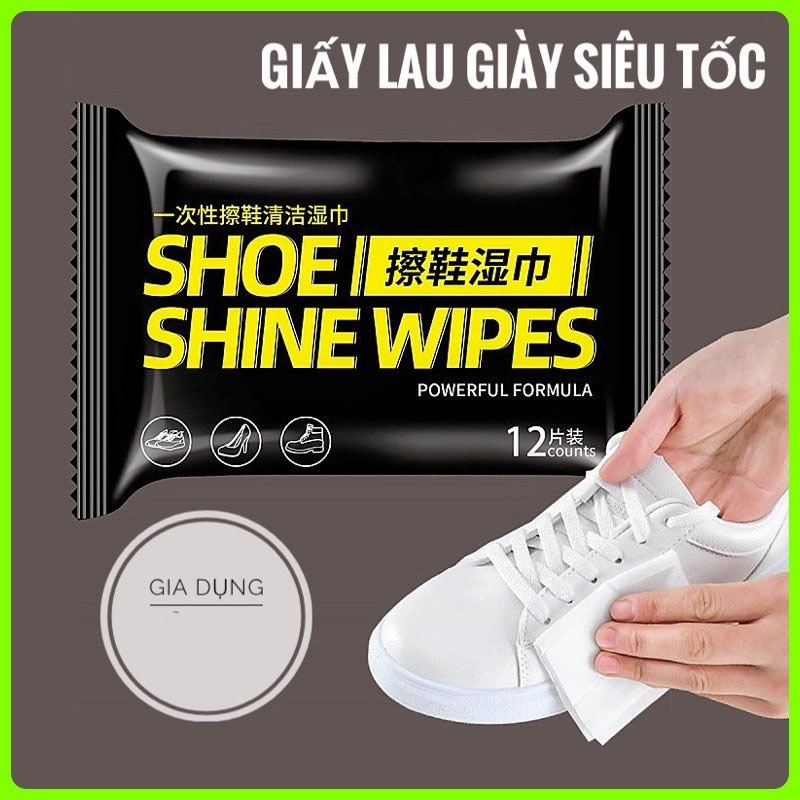 Khăn lau giày Sneaker gói 12 khăn tiện lợi - Quick Wipe phù hợp giày vải và giày da