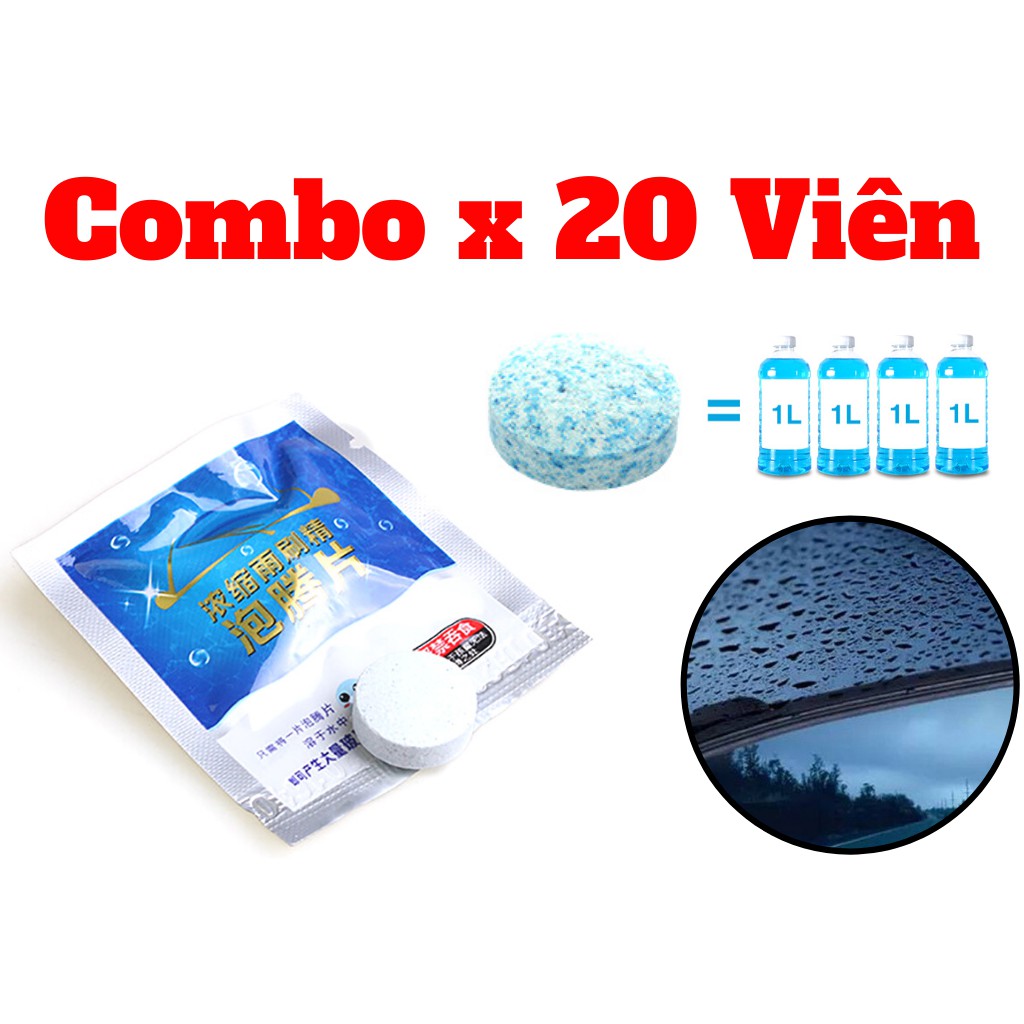 Combo 20 Viên Nén Rửa Rửa Kính Ô Tô Rửa Kính Xe Hơi