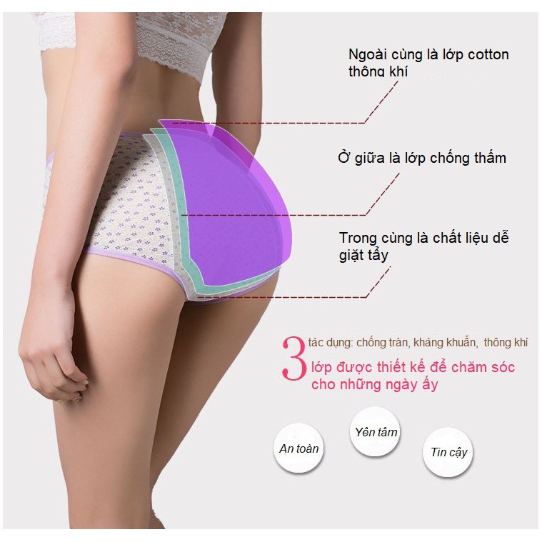 Quần Lót Chống Tràn Nguyệt San Hoa Nhí P242