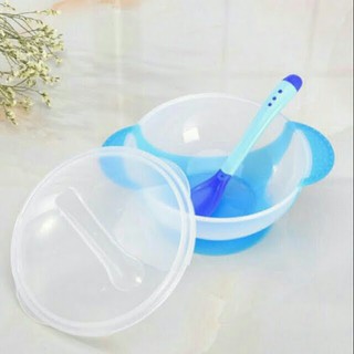 Bộ chén muỗng ăn dặm có đèn báo nóng dành cho bé