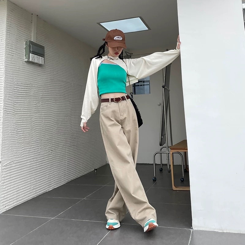 Quần kaki nữ ống rộng bigsize đi học đi làm đi chơi MRQ016G